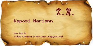 Kaposi Mariann névjegykártya