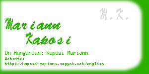 mariann kaposi business card